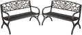MFSTUDIO Outdoor Metal Bench Set of 2, 50 Inches Outdoor Garden Bench, Cast by MFSTUDIO