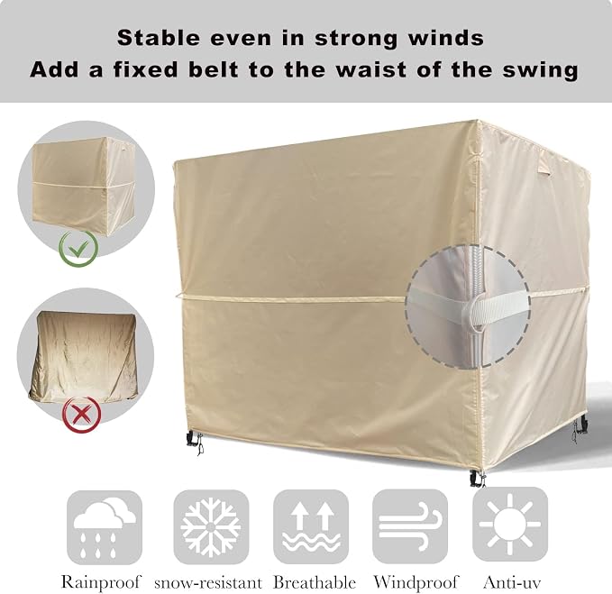 Outdoor Swing Cover 3 Triple Seater Hammock Cover Garden Swing Cover Garden - Image 4