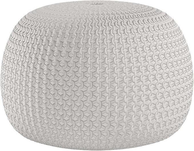 FRELISH DECOR Round Pouf Ottoman Hand Knitted 100% Cotton Pouf Foot Stool - Image 4