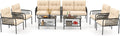 Tangkula 8 Pieces Patio Furniture Set, PE Rattan Sofa Chairs by TANGKULA