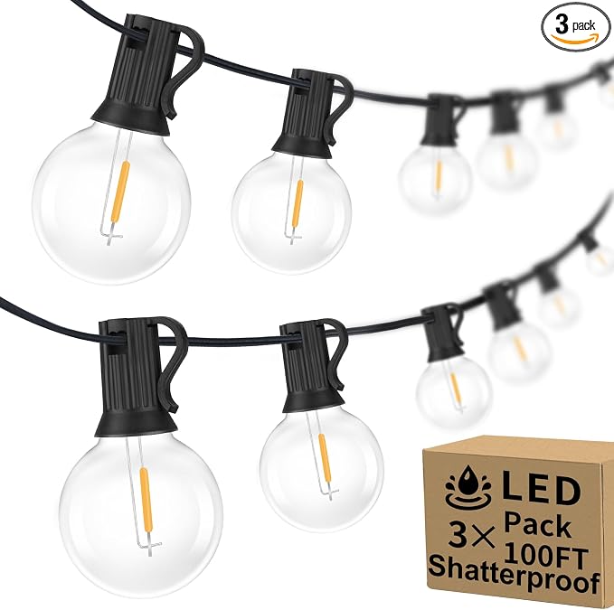 Bosceos 300ft Outdoor G40 LED Globe String Lights Dimmable Waterproof by BestChoiceforYourLife