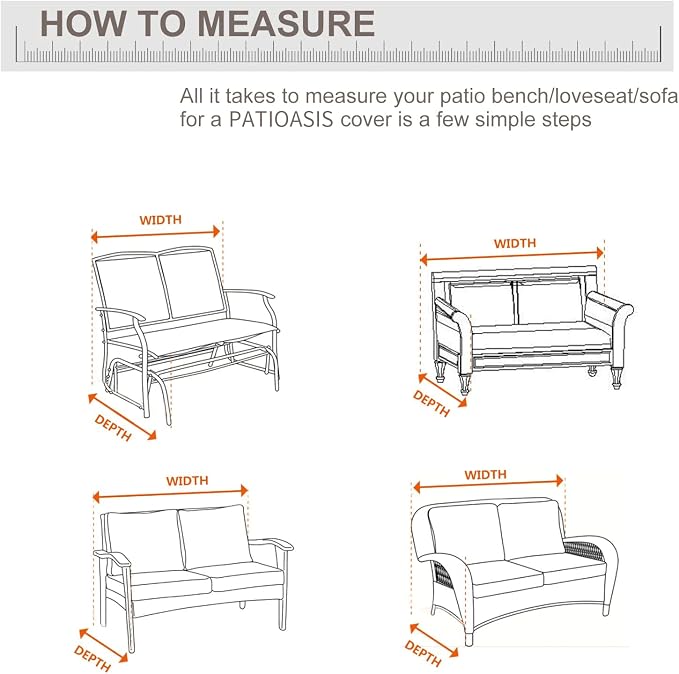Patio Loveseat Cover Waterproof 3 Seater Outdoor Deep Sofa Covers 79inch x - Image 2