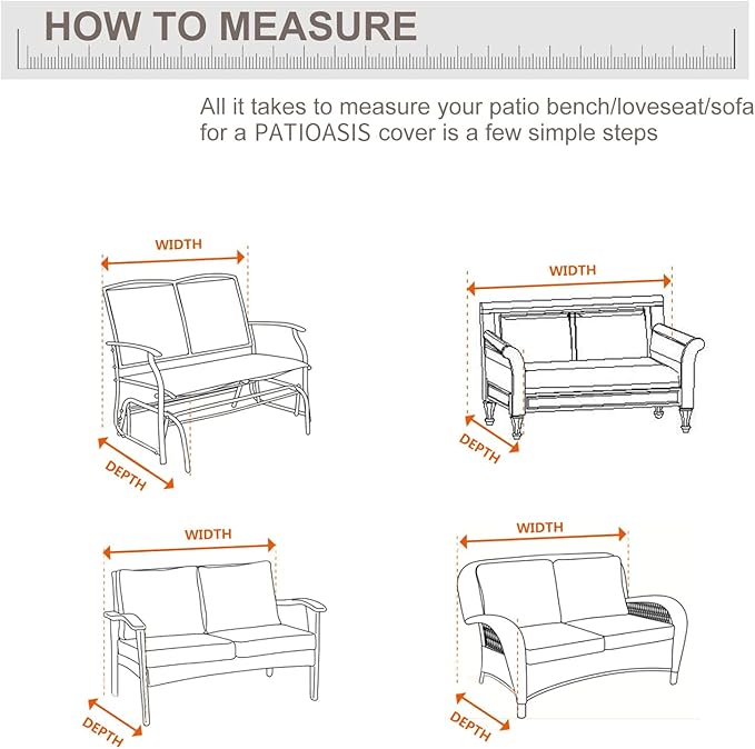 Patio Loveseat Covers Outdoor Furniture Waterproof Garden Deep Sofa Cover - Image 2