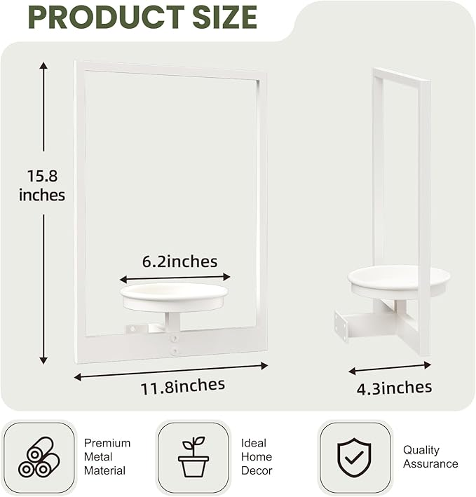 Hanging Planters for Indoor Plants White, Wall Plant Holder Stand to Hold Large - Image 2