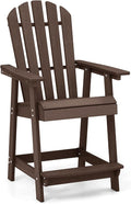 Tangkula Outdoor Bar Stool, HDPE Tall Adirondack Chair by TANGKULA