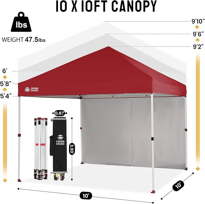 CROWN SHADES 10X10 Comercial Instant Canopy Pop Up Tent - Image 2