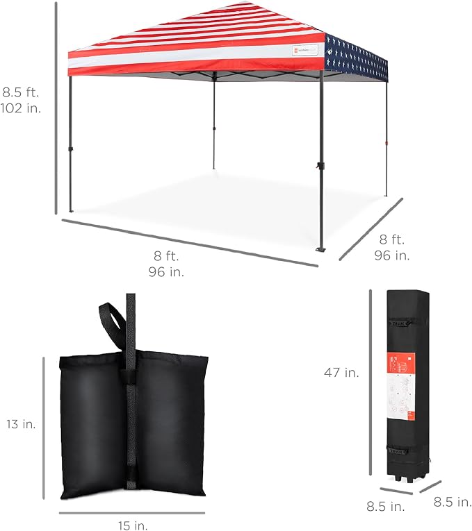 Best Choice Products 8x8ft Pop Up Canopy Tent, Outdoor Shade, 1 Person 1 Minute - Image 8