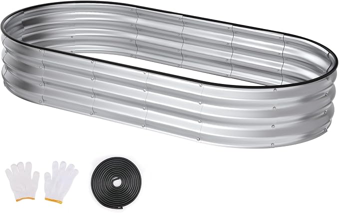 Raised Garden Bed, Oval Metal Planter Box - Image 7