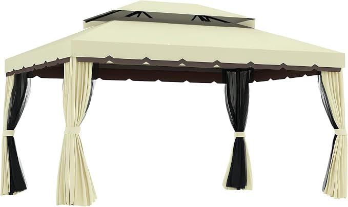 Outsunny 10' x 13' Patio Gazebo, Outdoor Gazebo Canopy Shelter by Outsunny