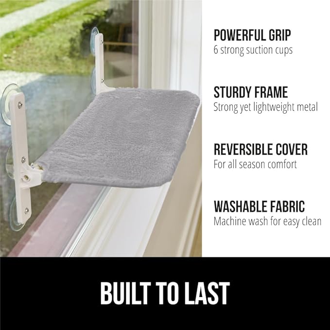 GORILLA GRIP Cat Window Perch, Foldable Cat Window Hammock Bed - Image 2