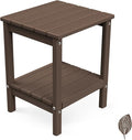 GREENVINES Adirondack-Outdoor-Side-Table | Wood Grain | 14 x 13 Inches | HDPE by GreenVines