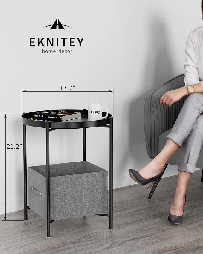 EKNITEY Small Side End Table - Image 3