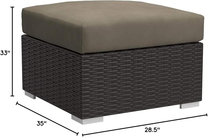Modway Convene Wicker Rattan Outdoor Patio Sectional Sofa Armless Chair in - Image 2