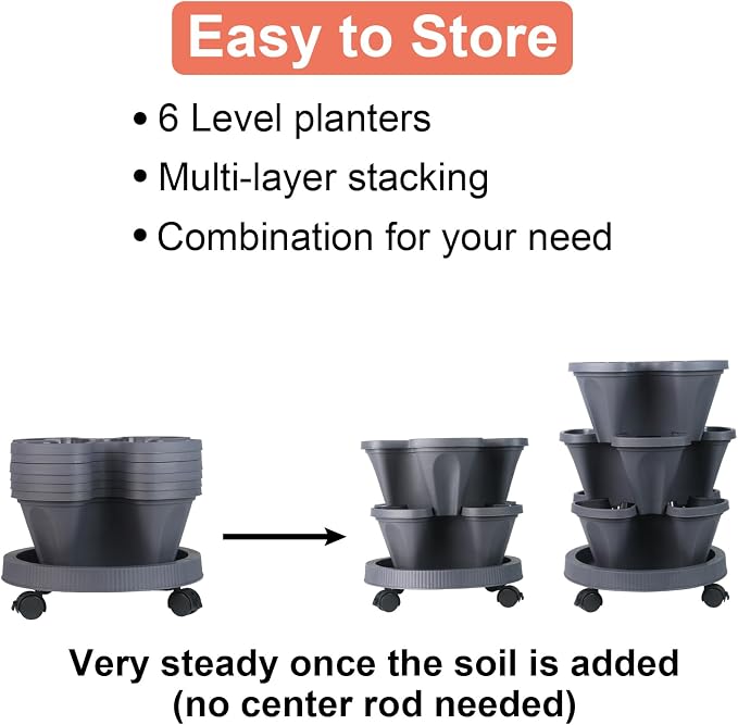 DUNCHATY Stackable Planter, Vertical Garden Planter - Image 6