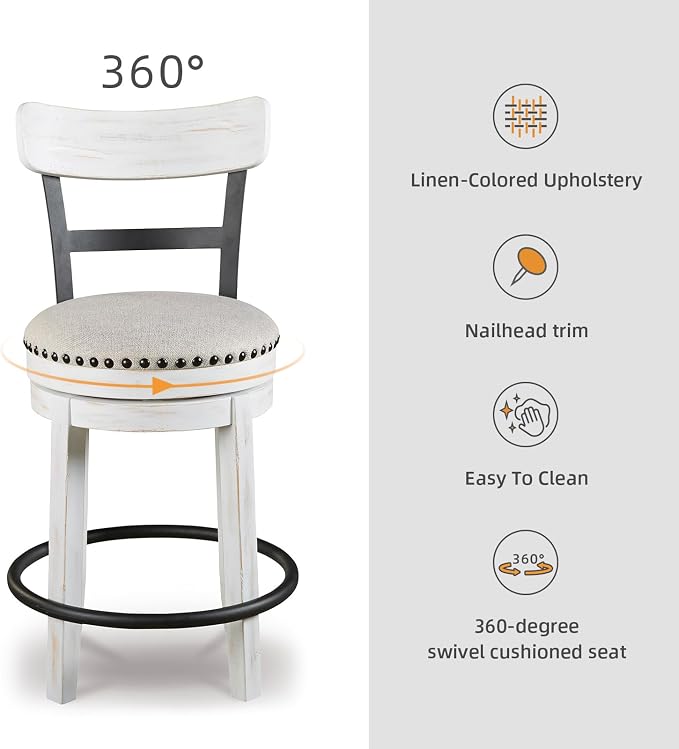 Signature Design by Ashley Valebeck | Modern Swivel 24.5" Counter Height - Image 6