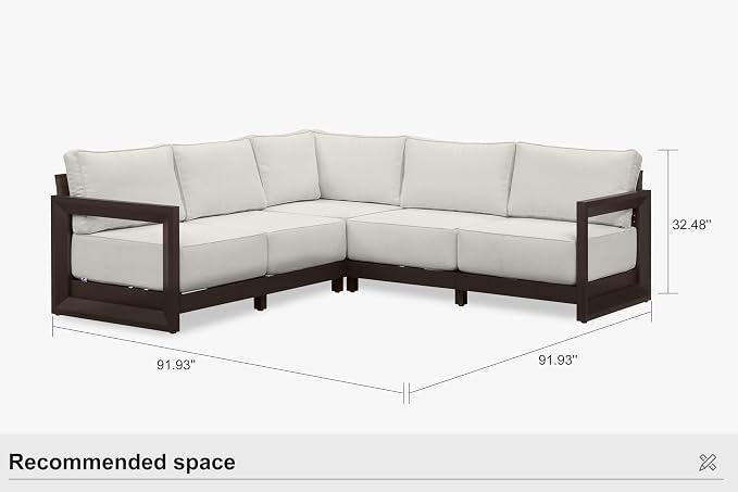 PURPLE LEAF Patio Furniture Set L-Shaped Outdoor Couch - Image 9