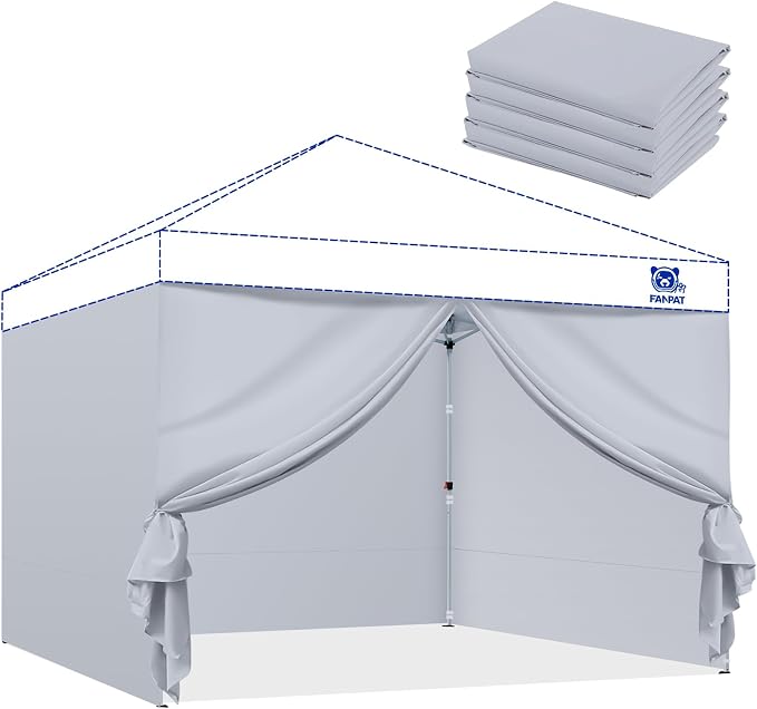 Instant 10x10 Canopy Sidewalls for Pop Up Canopy, Waterproof UV Protection by FANPATUS