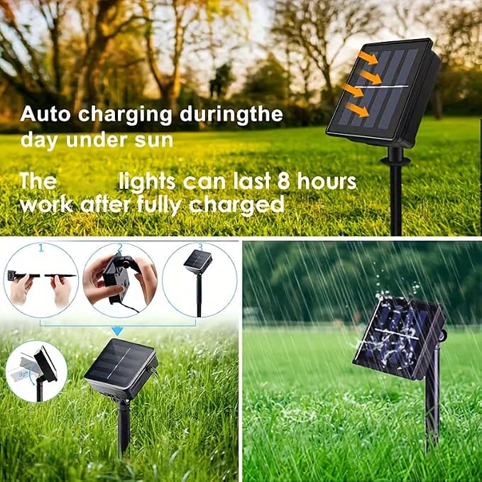 Solar String Lights for Outside, 33FT 100 LED Outdoor Solar Fairy Lights - Image 3
