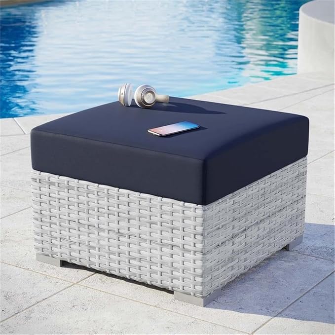 Modway EEI-4301-LGR-NAV Ottoman, Light Gray Navy 25 x 25 x 12 - Image 2