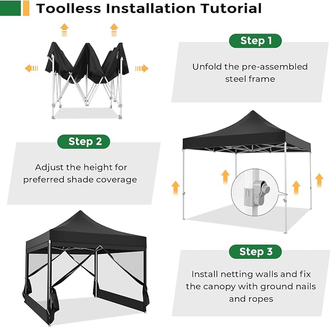 COBIZI 10x10 Heavy Duty Pop Up Canopy - Image 7