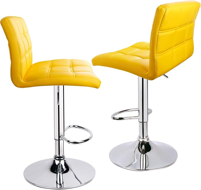 Leopard Modern Square PU Leather Adjustable Bar Stools - Image 7