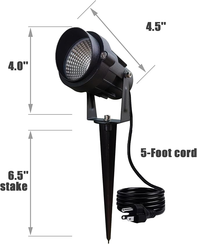 Color Spot Light Outdoor 2-Pack, 120V 12W Waterproof LED Landscape Spotlights - Image 3