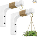 2 Pack Plant Hanger Hooks for Indoor Hanging Plants, Farmhouse Wooden Hanging by Musicisontheway--Micovay