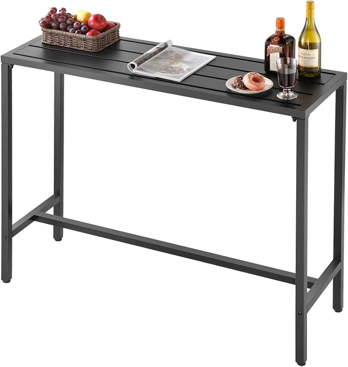 VEVOR Outdoor Bar Table, 47 x 15 in Patio Bar Table, Waterproof Top & Sturdy - Image 9