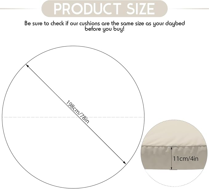 Outdoor Daybed Cushion Cover, Outdoor Waterproof and Fade-Resistant Sun Bed - Image 2