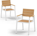 Outdoor Patio Dining Chairs Set of 2, 350LBS Capacity Aluminum Patio Dining by Oasbira