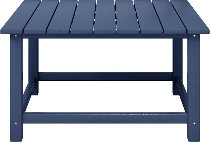 WestinTrends Malibu Low Outdoor HDPE Square Patio Coffee Table - Image 3