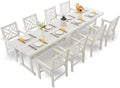 HDPE Dining Table Set for 8, 10-Piece Outdoor Table and Chairs Include 8 Dining by Unknown