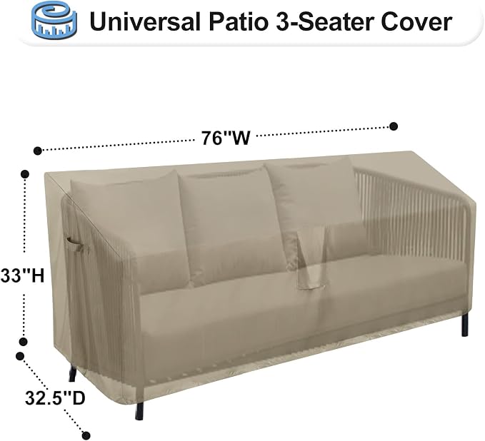 OutdoorLines Outdoor Waterproof Patio 3-Seater Couch Cover - Image 2