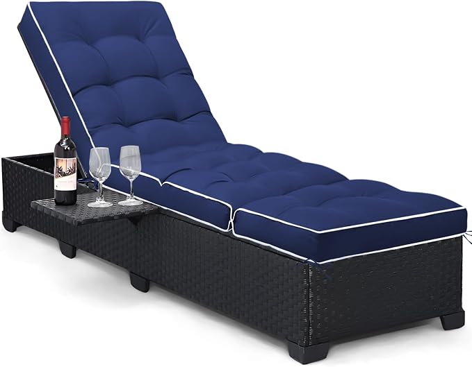 Outdoor Chaise Lounge Chair Cushion, Non-Slip Patio Chaise Lounge Cushions by Tycdiose