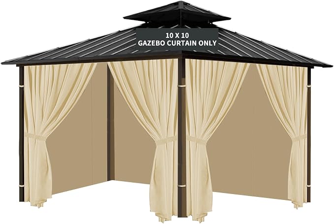 Gazebo Universal Replacement Privacy Curtain, 4-Panels Sidewall by TNGAN