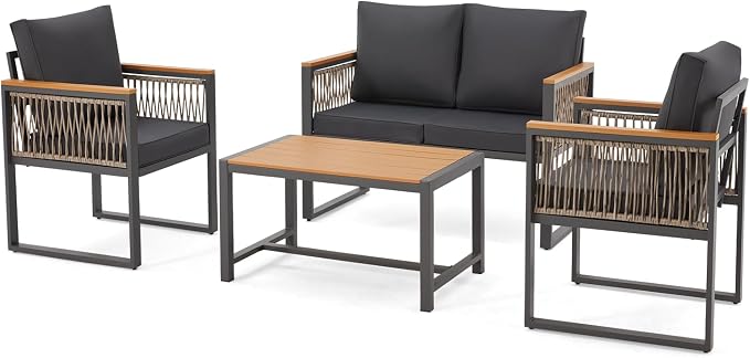 EROMMY 4 Pieces Outdoor Patio Furniture Set - Image 7
