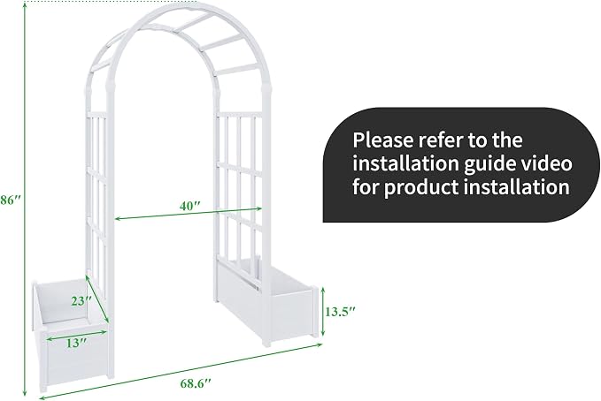 No-Dig 40" W x 86" H Vinyl Arbor - Image 3