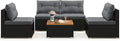 Tangkula 5 Piece Rattan Sofa Set, Outdoor Wicker Furniture Set w/Seat & Back by TANGKULA