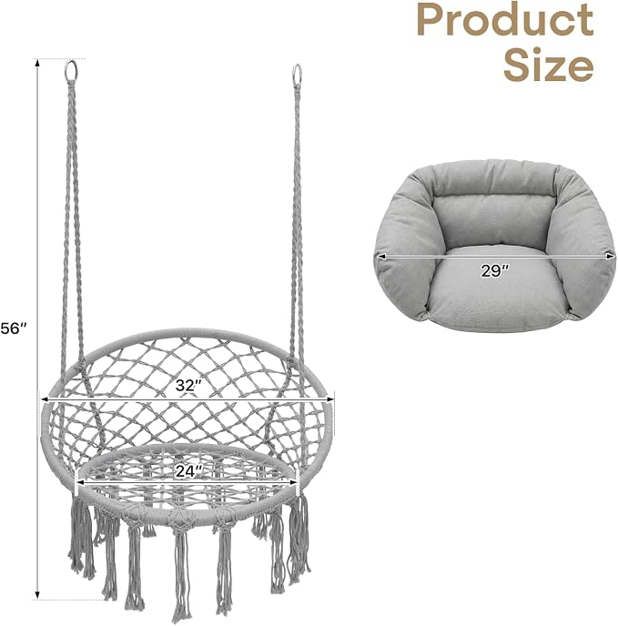 Athena Collection Hammock Chair Hanging Swing Chair - Image 2