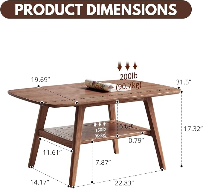 Solid Wood Coffee Table - Image 3