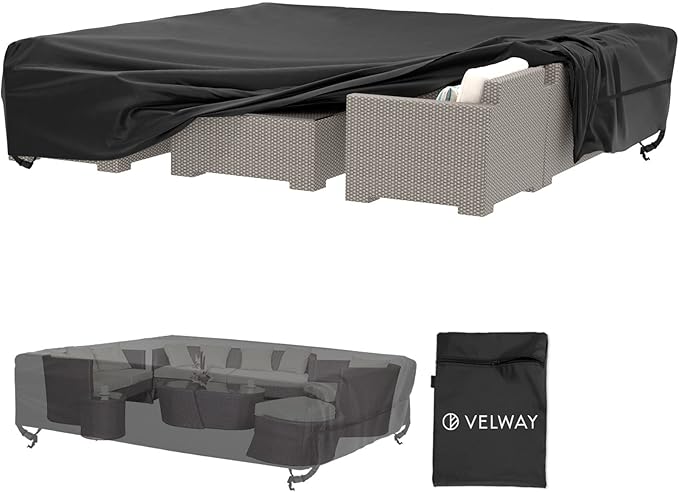 elway Patio Furniture Cover Waterproof Outdoor Sectional Sofa Set Covers by Velway