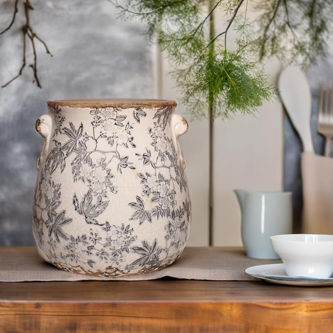 Rustic Farmhouse Ceramic Flower Pots, Vintage Antique Planters & Vase - Image 6