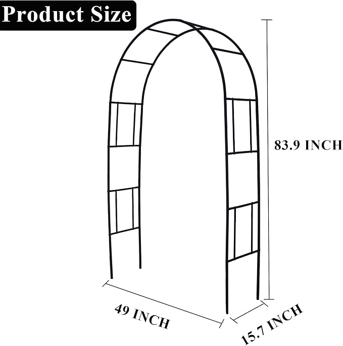 Metal Pergola Arbor Trellis, 7 Feet High x 4 Feet Wide, Garden Arch - Image 3