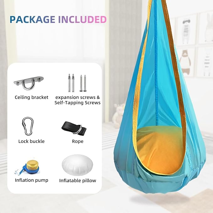 Kids Swing Seat Hammock Chair Indoor Outdoor Hanging Chair - Image 2