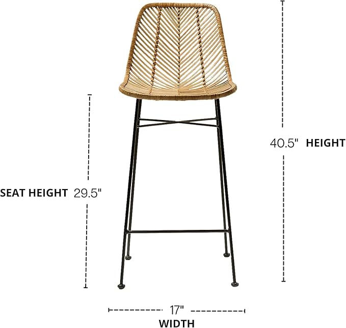 First of a Kind 40.5" Rattan Bar Stool - Image 3