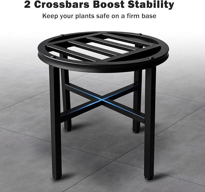 Plant Stand Indoor Outdoor, 13 Inch Round Metal Plant Stands Riser, Heavy Duty - Image 4
