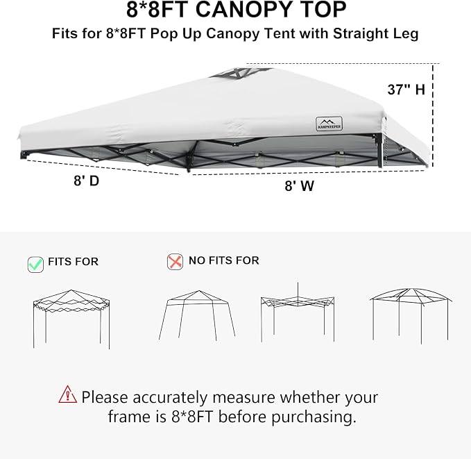 KAMPKEEPER Replacement Top Pop Up Canopy Tent Cover Roof - Image 2