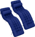 Tudomro 2 Pcs Blue 66'' Outdoor Chaise Lounge Cushion Waterproof Patio Lawn by Tudomro
