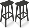 Outdoor Bar Stools Set of 2, 29 Inch All-Weather HDPE Bar Height Chairs by KULAMOONLIFEHOUSE