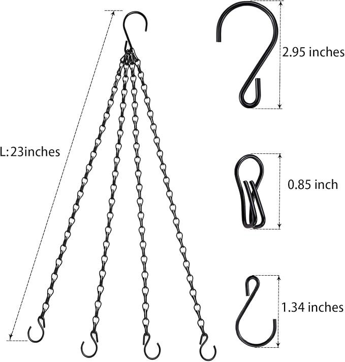 Heybe Hanging Baskets Chains 23 Inches 4 Leads Hanging Chains Flower Pot Hanger - Image 2